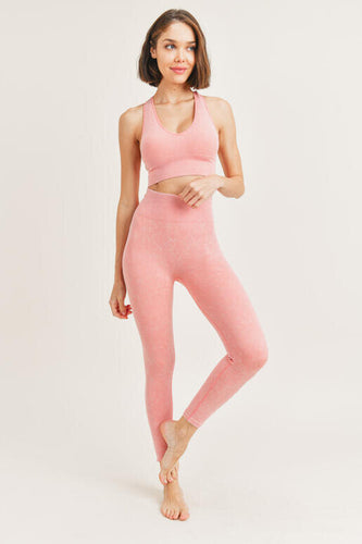 Peach Seamless Sports Bra & Seamless Legging Set