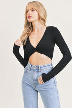 Load image into Gallery viewer, Coco Black Long Sleeve Crop Top