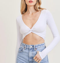 Load image into Gallery viewer, Coco White Long Sleeve Crop Top