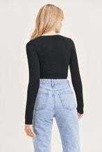 Load image into Gallery viewer, Coco Black Long Sleeve Crop Top