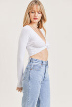 Load image into Gallery viewer, Coco White Long Sleeve Crop Top