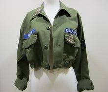 Load image into Gallery viewer, Vintage Military Crop Shirt Embellished